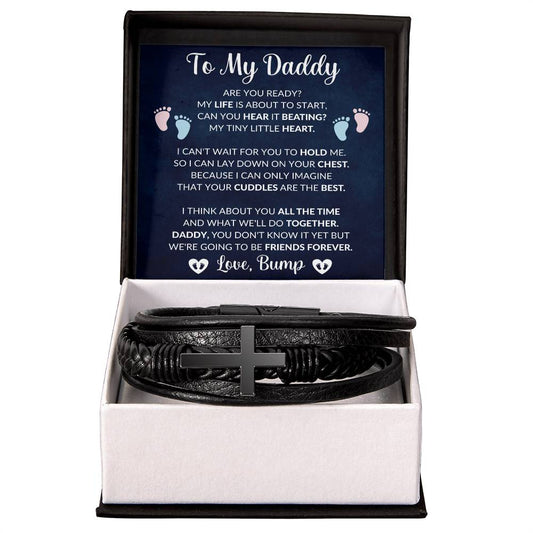 Daddy to Be Mens Cross Bracelet-[Heartfelt Family Gift]