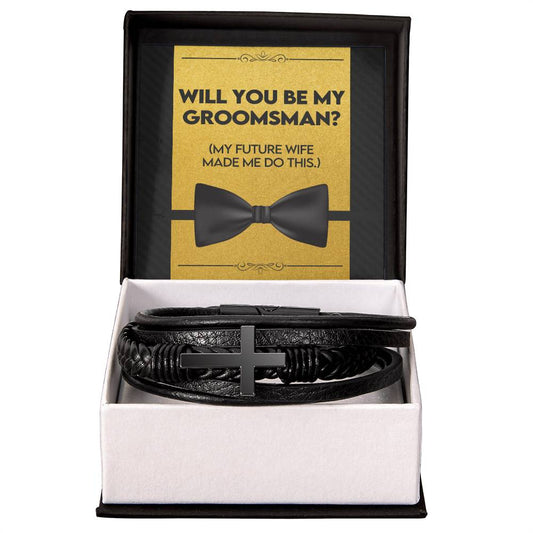 Wedding - Groomsman - Mens Cross Bracelet-[Heartfelt Family Gift]