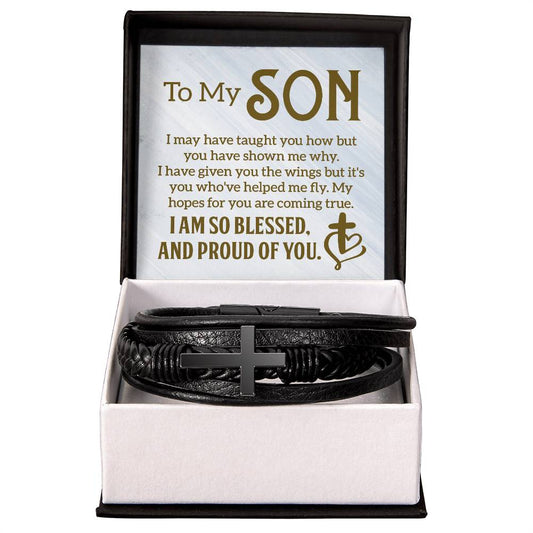 Son Mens Cross Bracelet-[Heartfelt Family Gift]