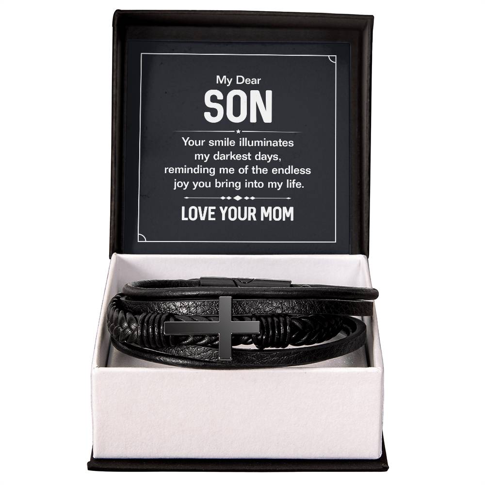Son Your Smile  Mens Cross Bracelet-[Heartfelt Family Gift]