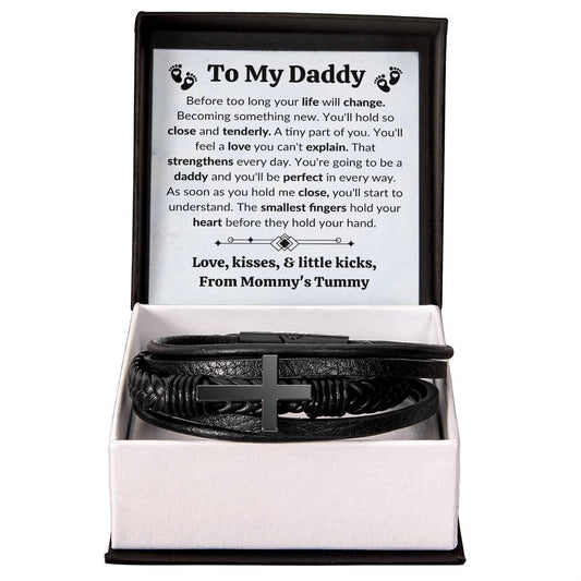 Father to Be Mens Cross Bracelet-[Heartfelt Family Gift]