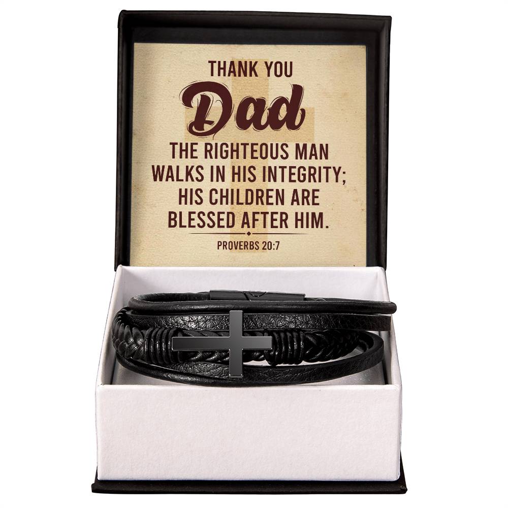 Thank You Dad Mens Cross Bracelet-[Heartfelt Family Gift]