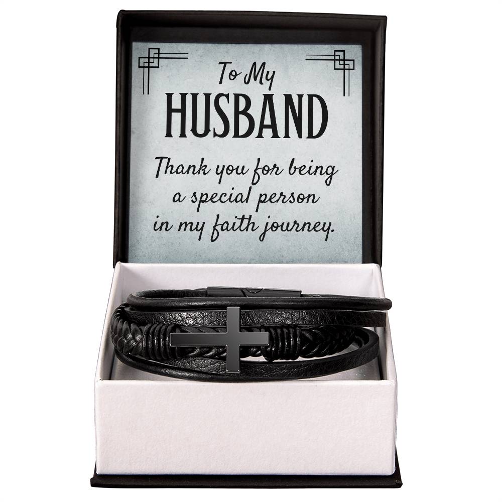 Husband Faith Mens Cross Bracelet-[Heartfelt Family Gift]