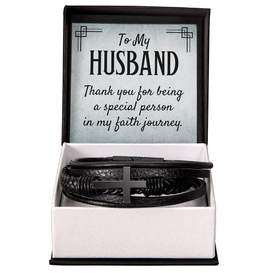 Husband Faith Mens Cross Bracelet-[Heartfelt Family Gift]