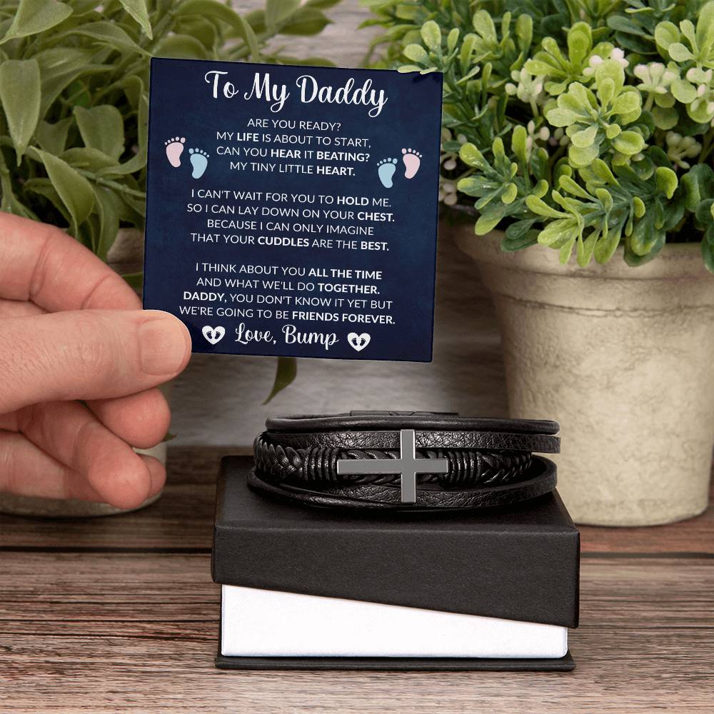 Daddy to Be Mens Cross Bracelet-[Heartfelt Family Gift]