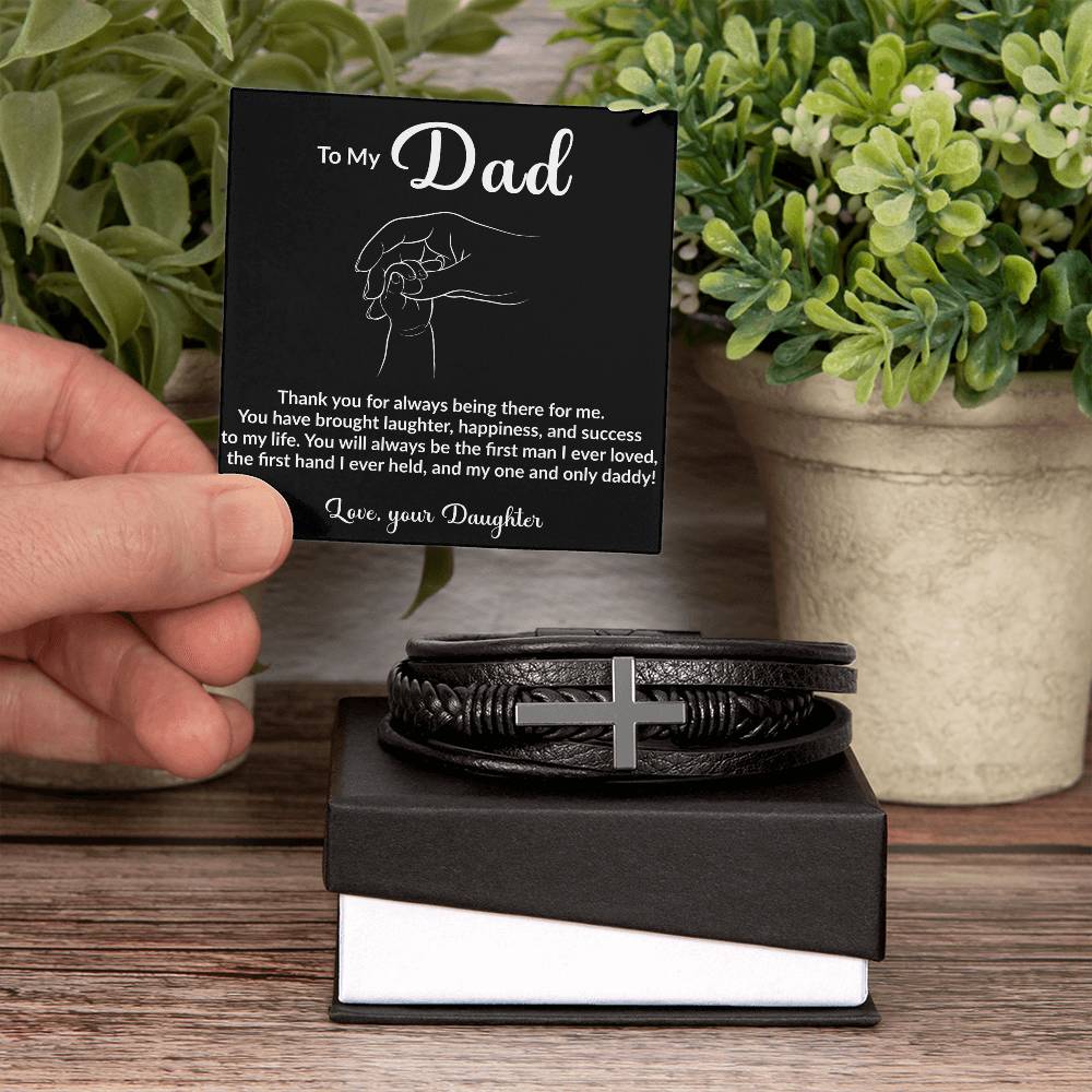 Dad Cross Mens Cross Bracelet-[Heartfelt Family Gift]