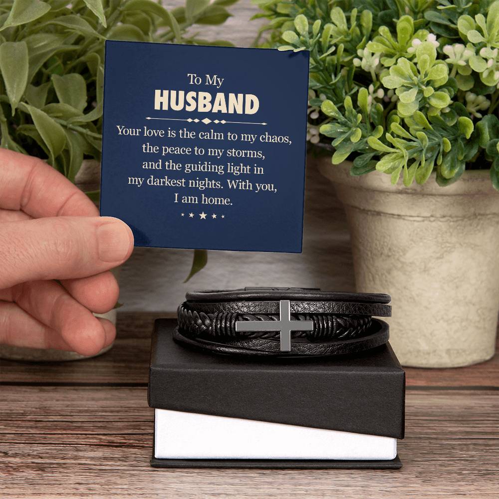 To My Husband - Your Love - Mens Cross Bracelet-[Heartfelt Family Gift]