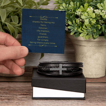 Daddy Mens Cross Bracelet-[Heartfelt Family Gift]