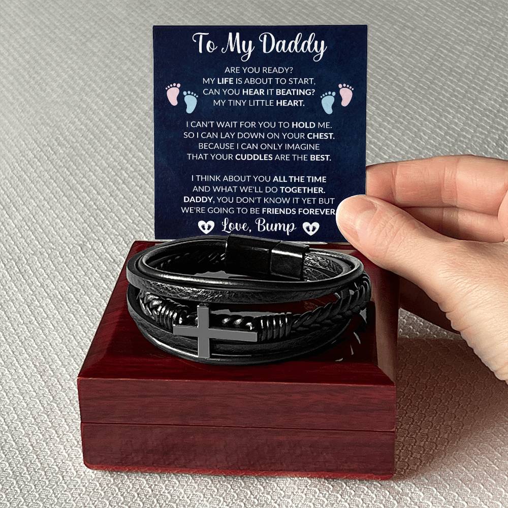 Daddy to Be Mens Cross Bracelet-[Heartfelt Family Gift]