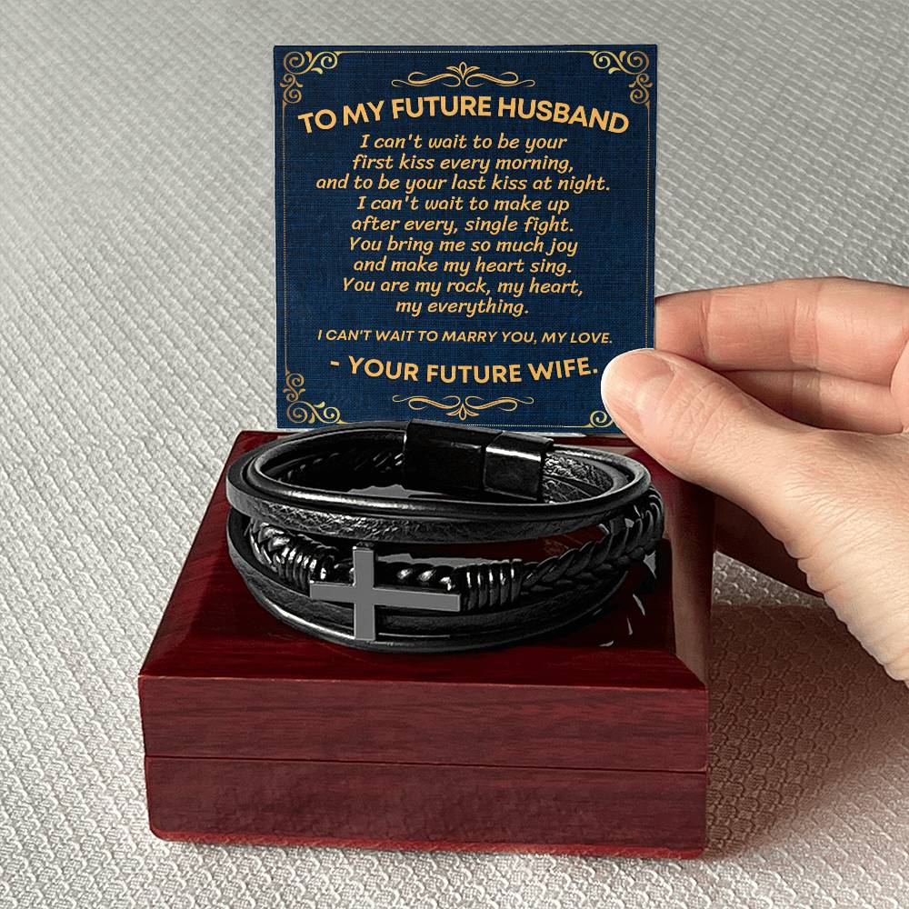 Future Husband Mens Cross Bracelet-[Heartfelt Family Gift]
