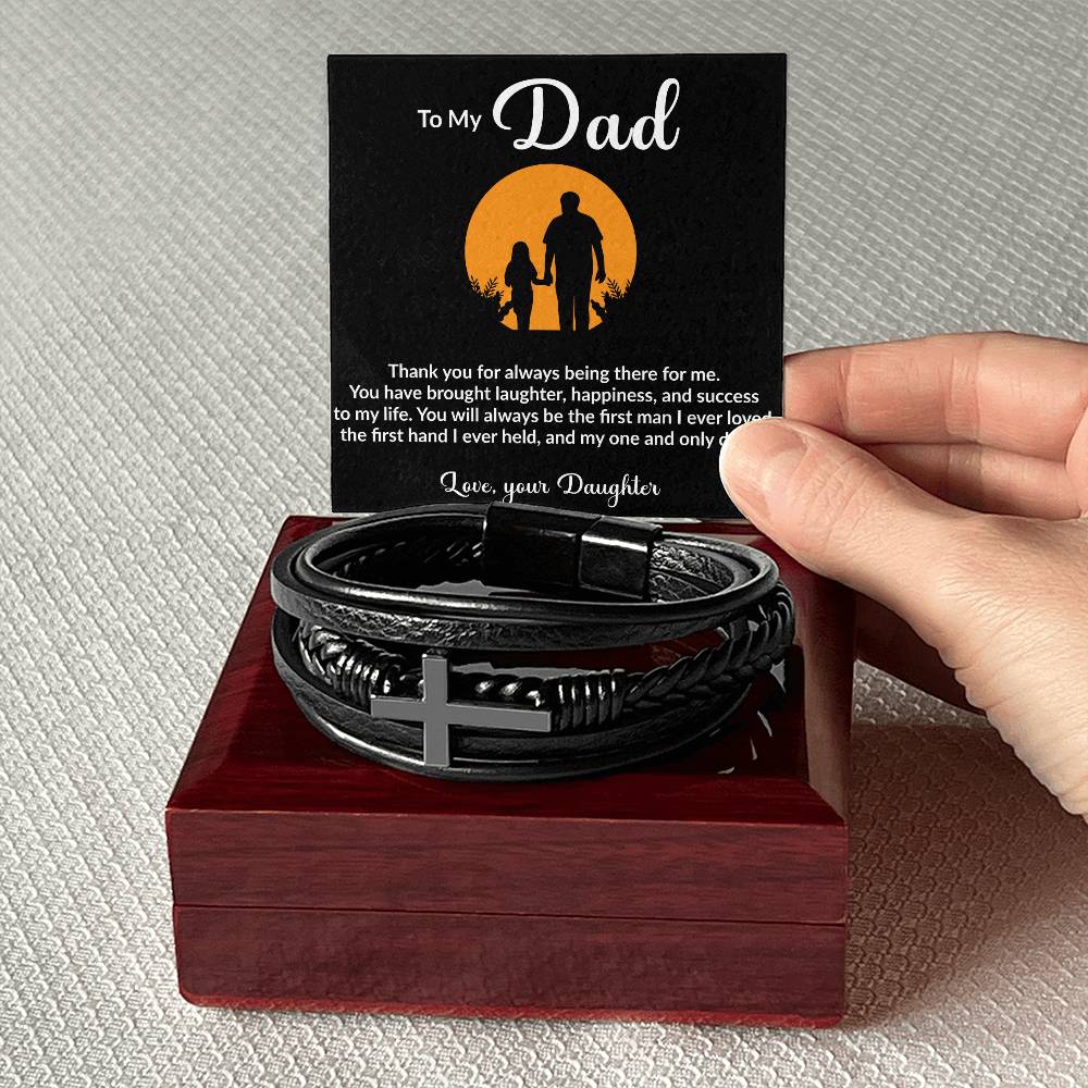 Dad  Men's Cross Bracelet-[Heartfelt Family Gift]