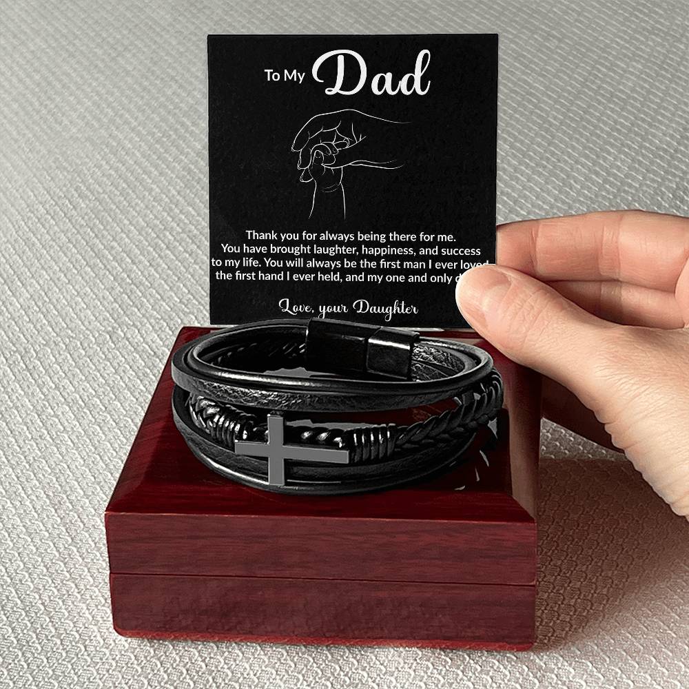 Dad Cross Mens Cross Bracelet-[Heartfelt Family Gift]