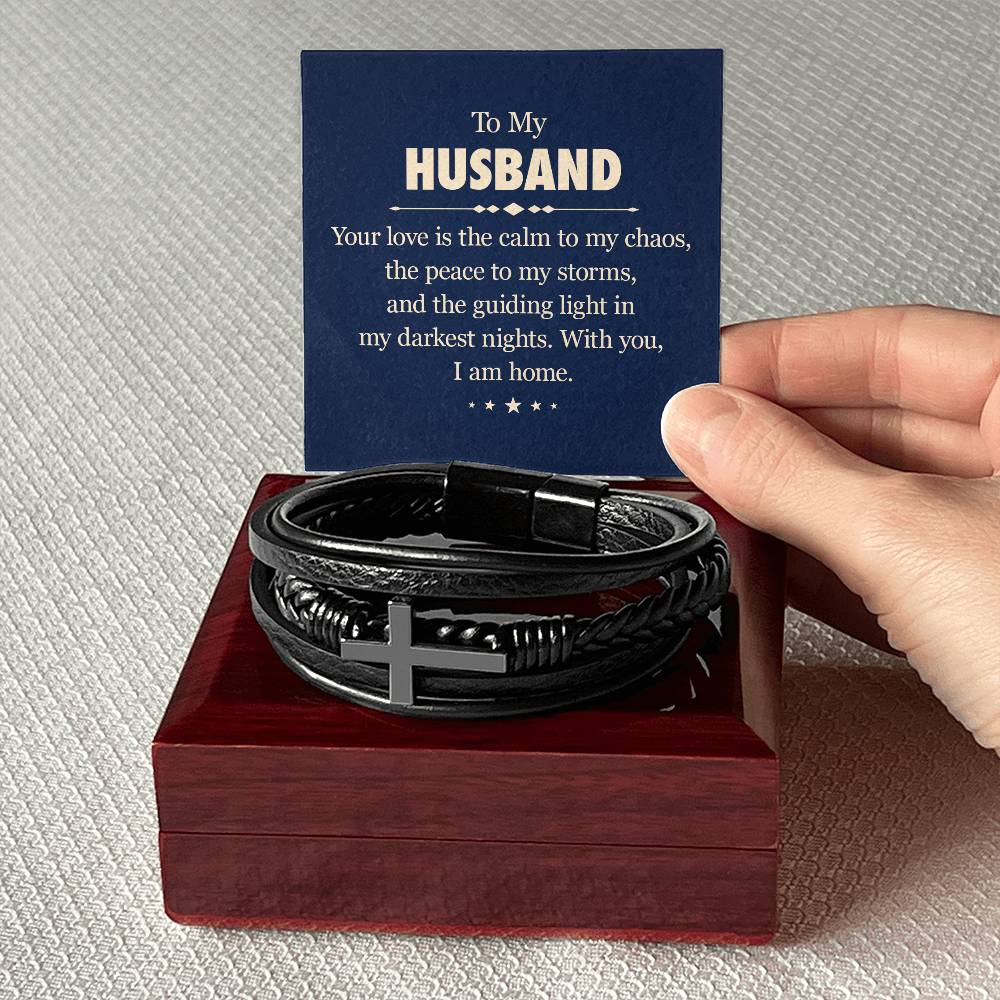 To My Husband - Your Love - Mens Cross Bracelet-[Heartfelt Family Gift]