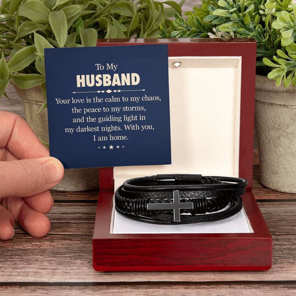 To My Husband - Your Love - Mens Cross Bracelet-[Heartfelt Family Gift]