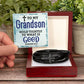 Grandson  Romans 12:9 Mens Cross Bracelet-[Heartfelt Family Gift]