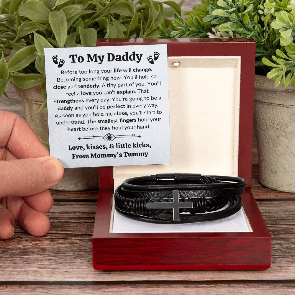 Father to Be Mens Cross Bracelet-[Heartfelt Family Gift]