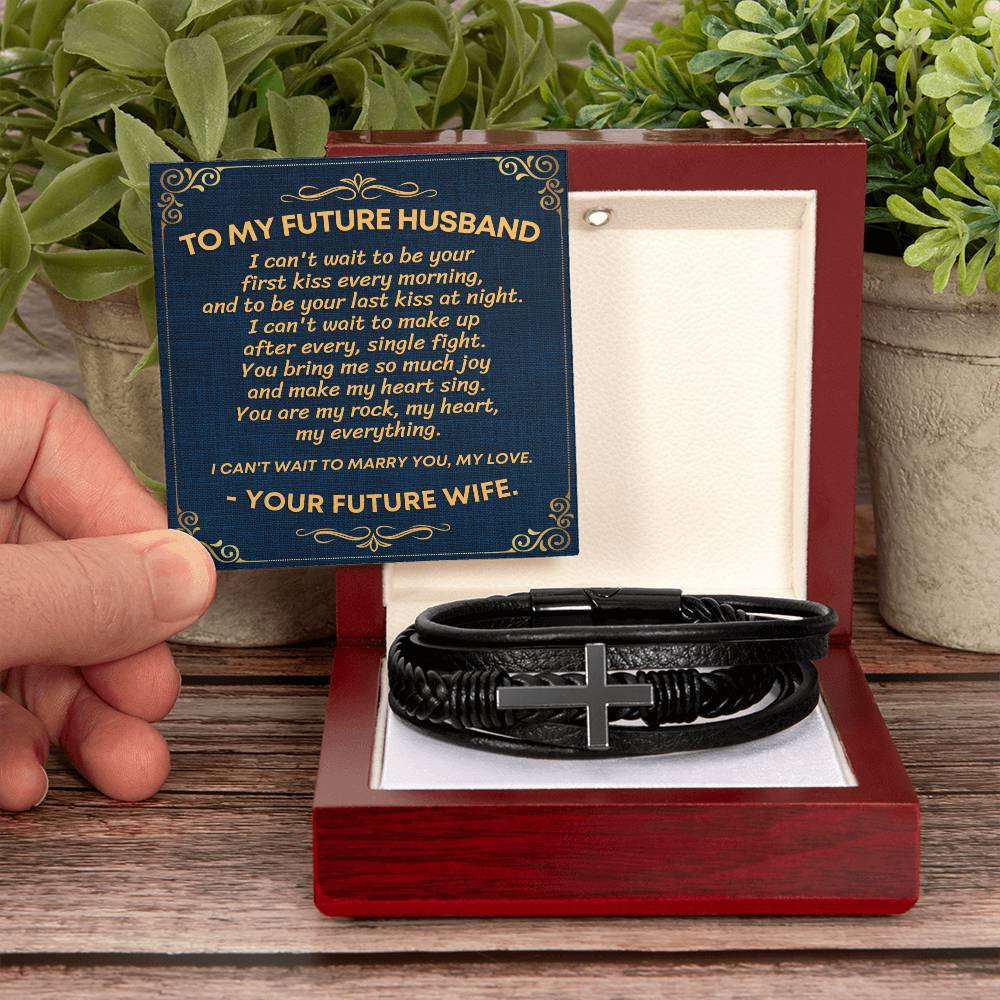 Future Husband Mens Cross Bracelet-[Heartfelt Family Gift]