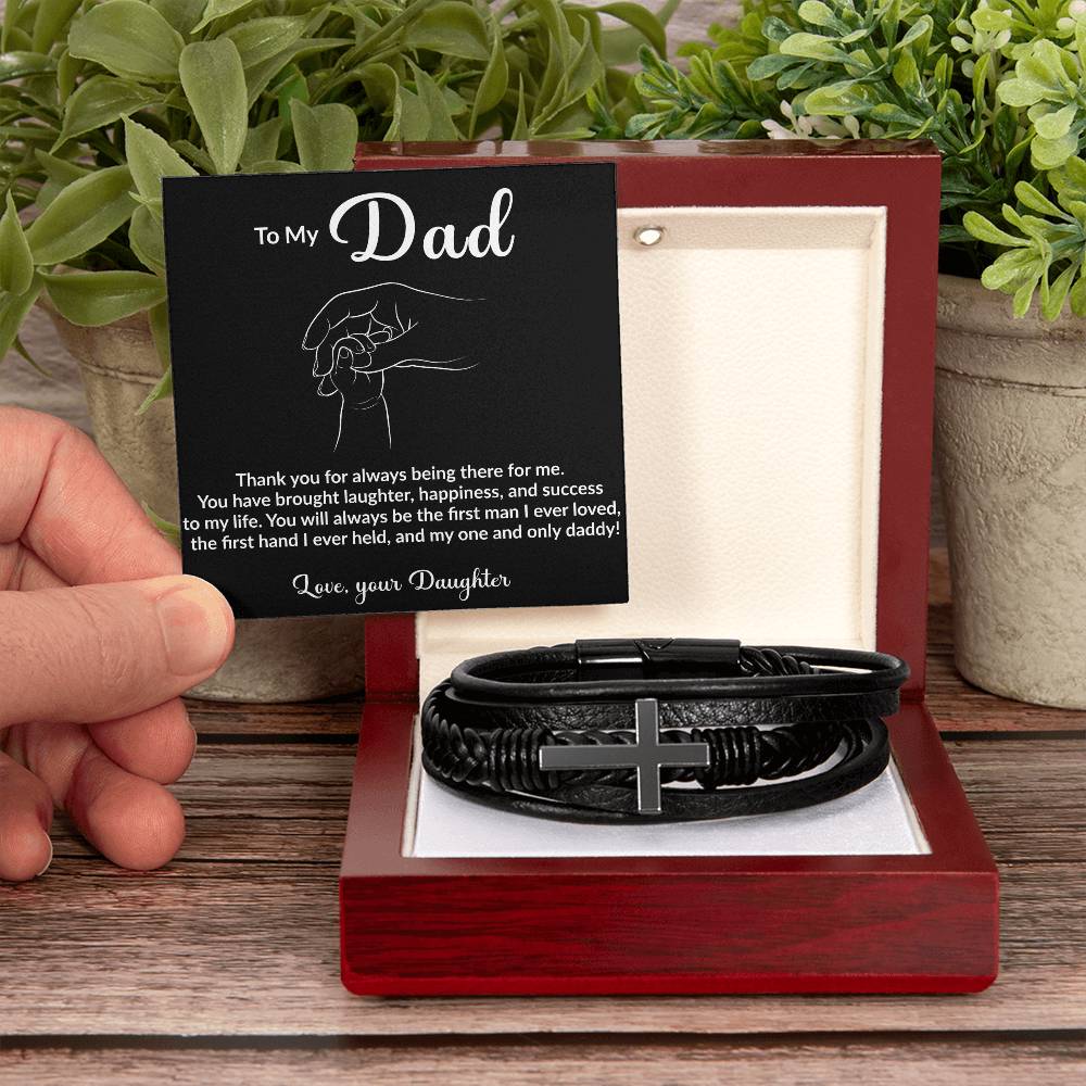 Dad Cross Mens Cross Bracelet-[Heartfelt Family Gift]