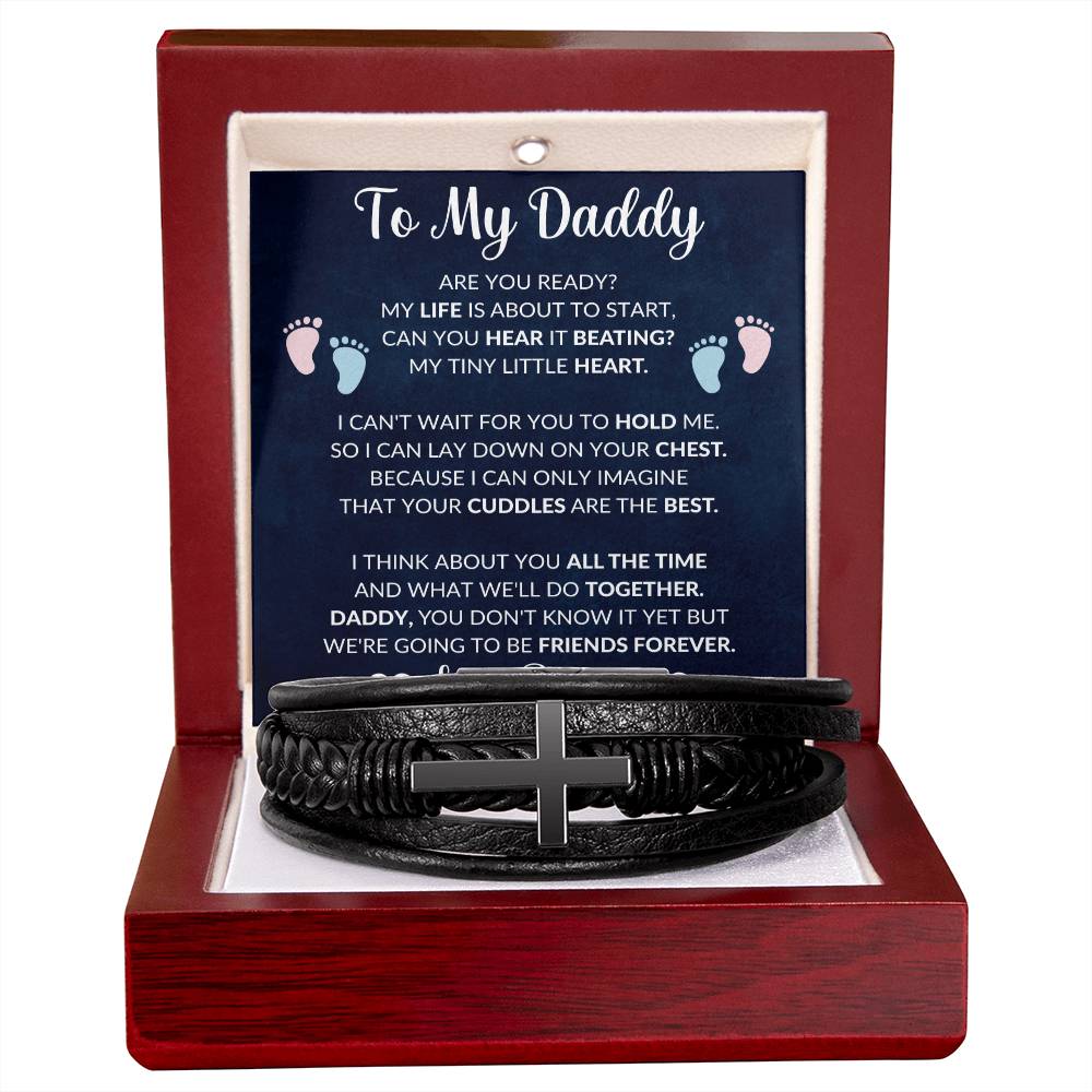 Daddy to Be Mens Cross Bracelet-[Heartfelt Family Gift]