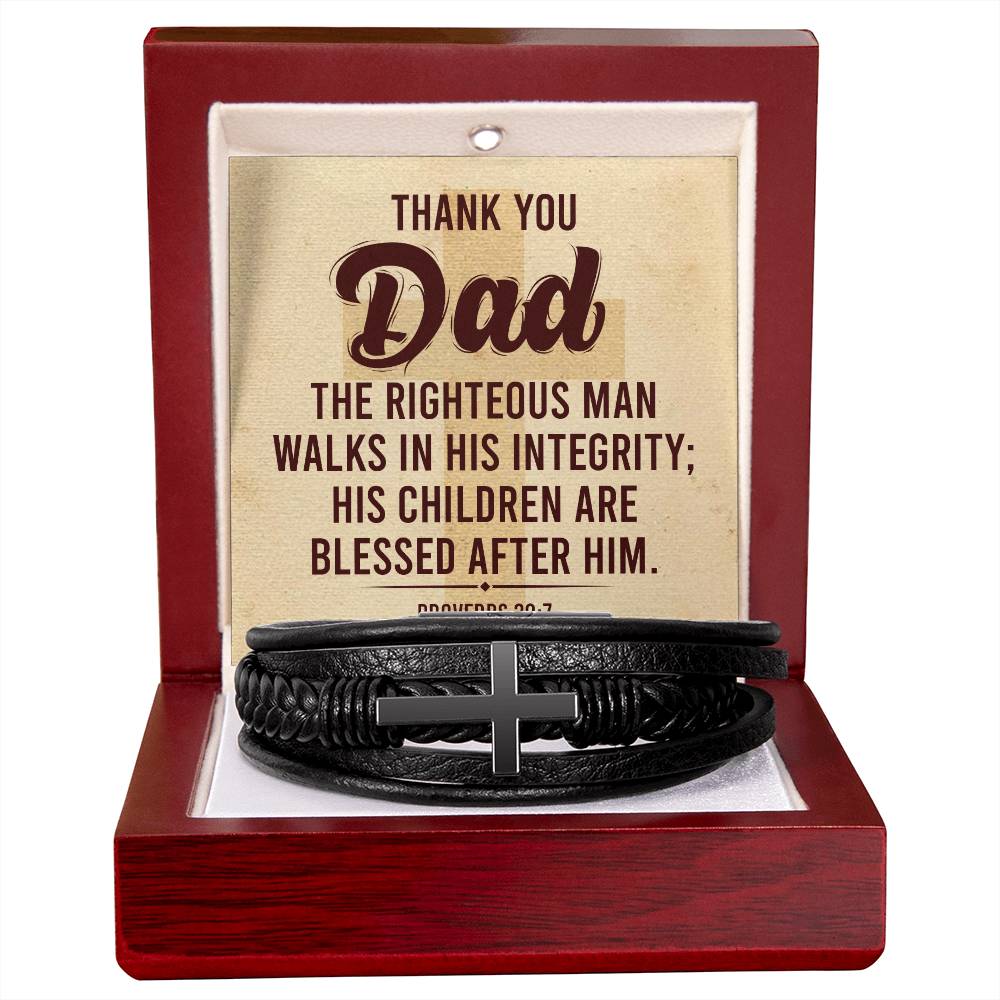 Thank You Dad Mens Cross Bracelet-[Heartfelt Family Gift]