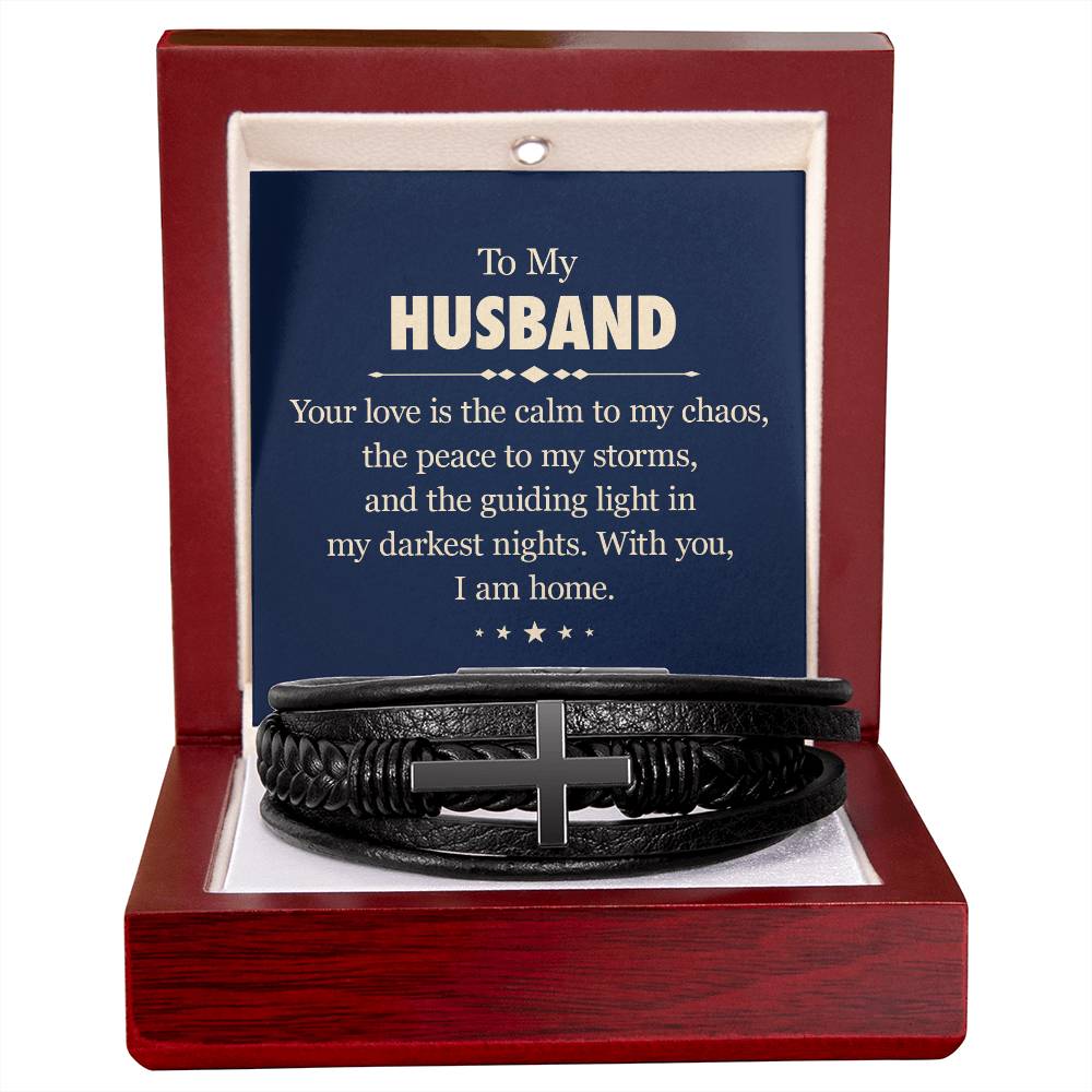 To My Husband - Your Love - Mens Cross Bracelet-[Heartfelt Family Gift]