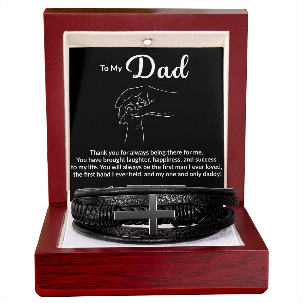 Dad Cross Mens Cross Bracelet-[Heartfelt Family Gift]