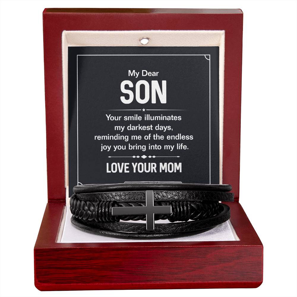 Son Your Smile  Mens Cross Bracelet-[Heartfelt Family Gift]