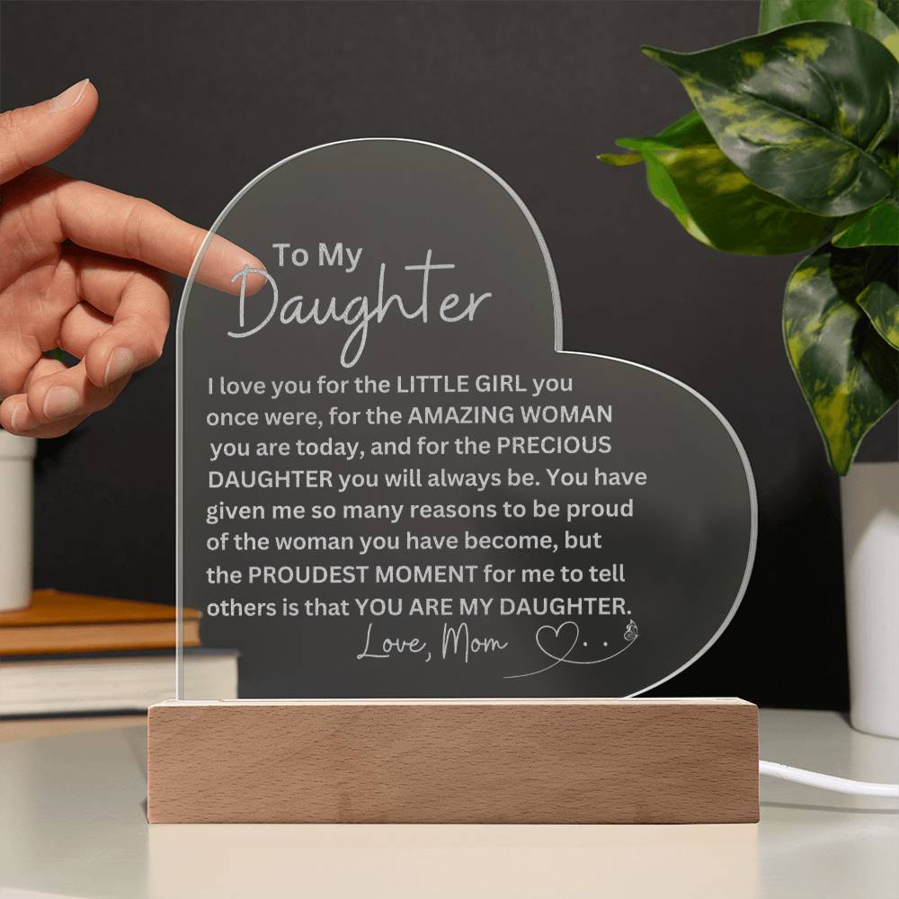 Engraved Daughter Plaque - Meaningful Mom Gift for Her  Personalized Keepsake-[Heartfelt Family Gift]