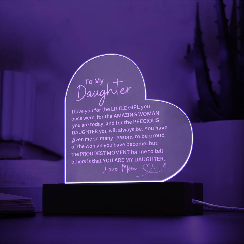 Engraved Daughter Plaque - Meaningful Mom Gift for Her  Personalized Keepsake-[Heartfelt Family Gift]