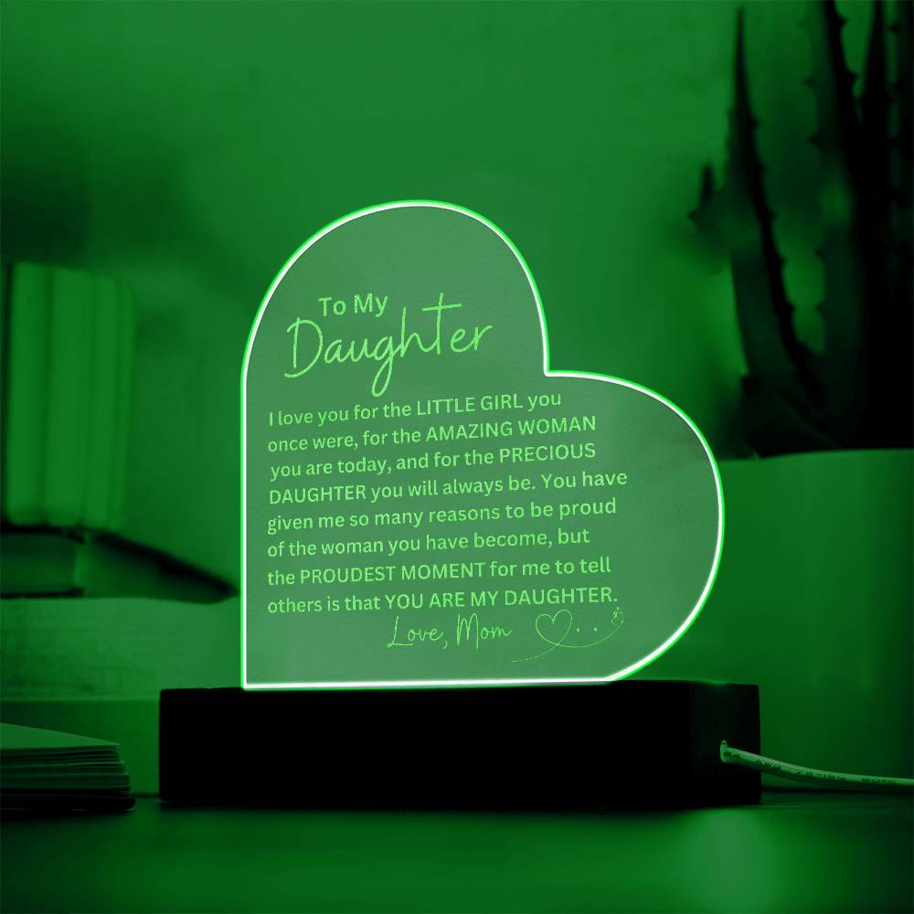 Engraved Daughter Plaque - Meaningful Mom Gift for Her  Personalized Keepsake-[Heartfelt Family Gift]