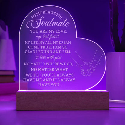 To My Soulmate Heart Engraved Plaque Gift for Wife Girlfriend Husband-[Heartfelt Family Gift]