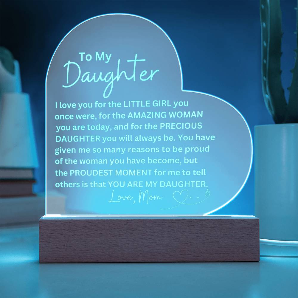Engraved Daughter Plaque - Meaningful Mom Gift for Her  Personalized Keepsake-[Heartfelt Family Gift]