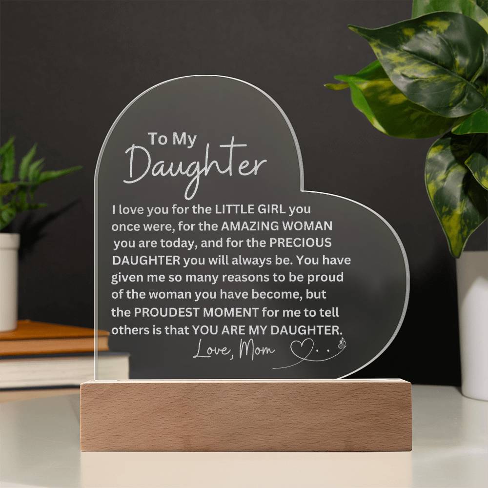 Engraved Daughter Plaque - Meaningful Mom Gift for Her  Personalized Keepsake-[Heartfelt Family Gift]