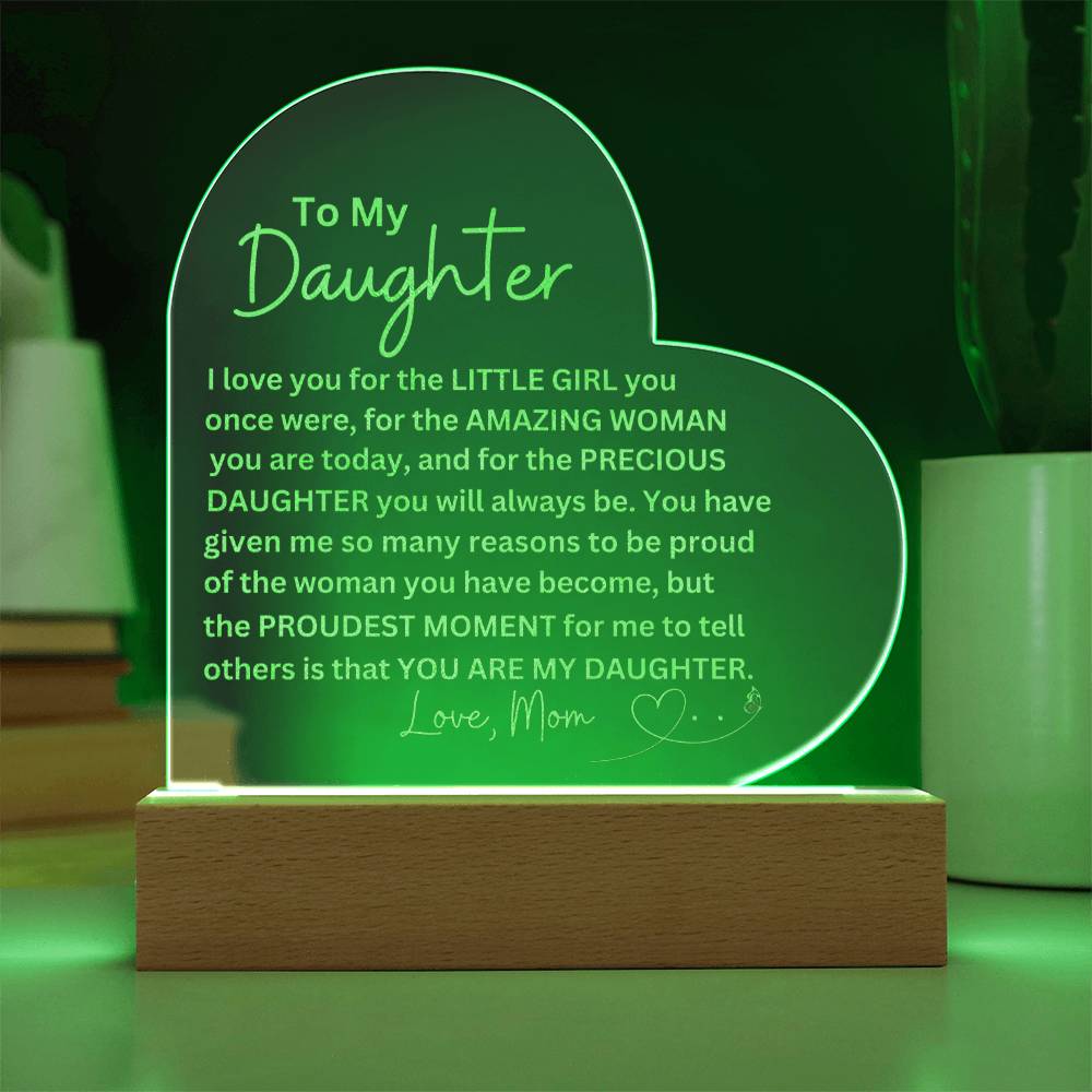 Engraved Daughter Plaque - Meaningful Mom Gift for Her  Personalized Keepsake-[Heartfelt Family Gift]