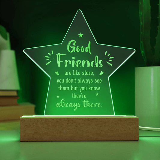 Acrylic Plaque Good Friends Like Stars - Perfect Gift for Any Occasion-[Heartfelt Family Gift]