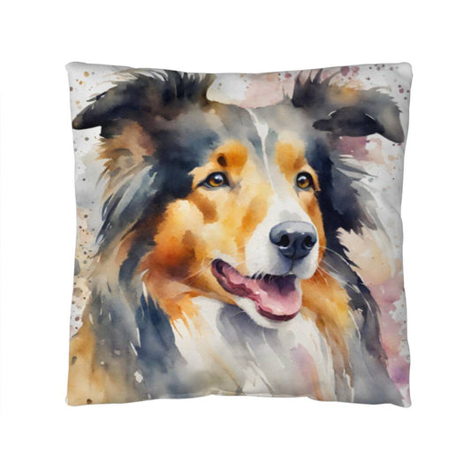 Watercolor Collie Throw Pillow - Available in 5 Sizes  Decorative Home Accent with Delicate Watercolor Design  Perfect for Dog Lovers-[Heartfelt Family Gift]
