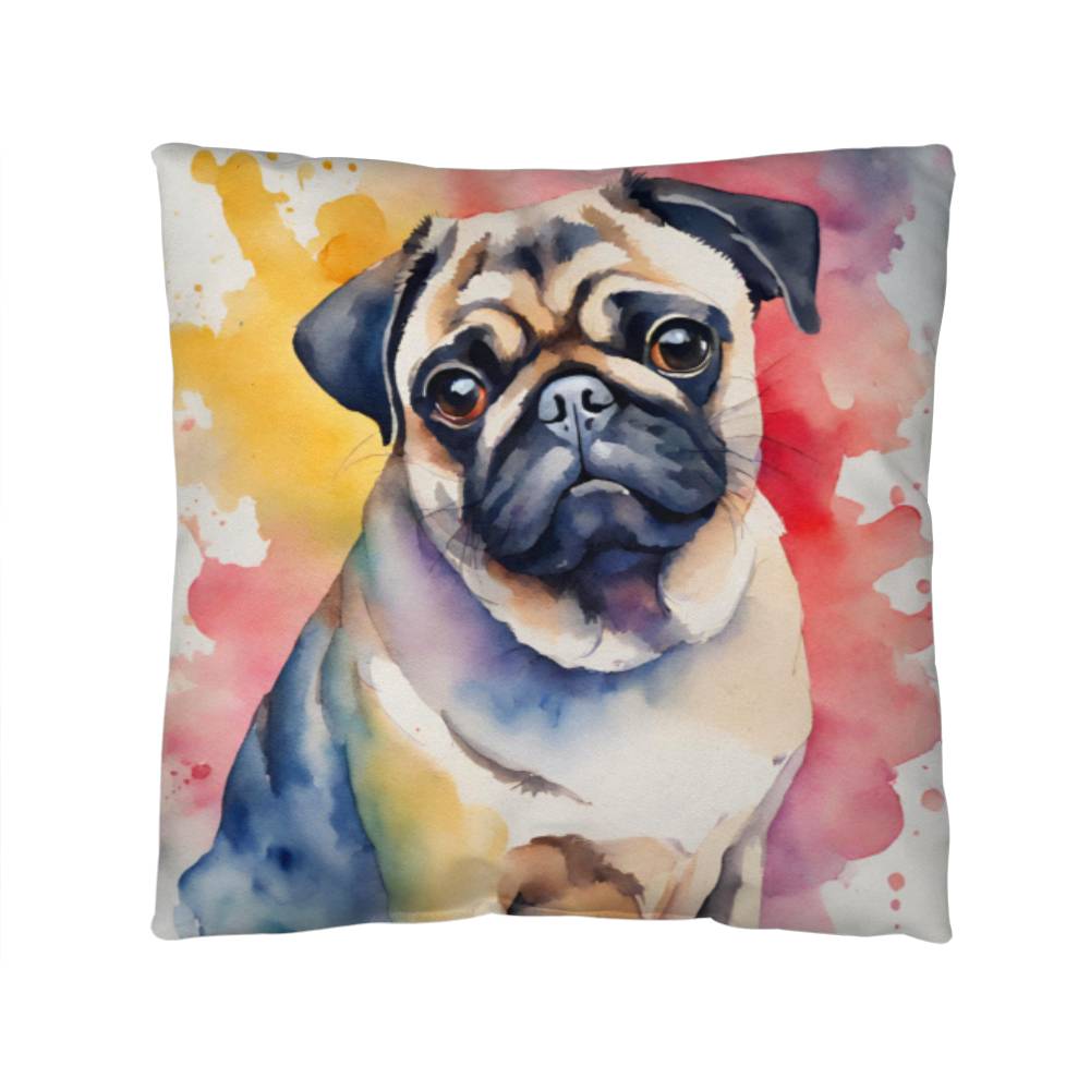 Watercolor Pug Pillow in 5 Sizes-[Heartfelt Family Gift]