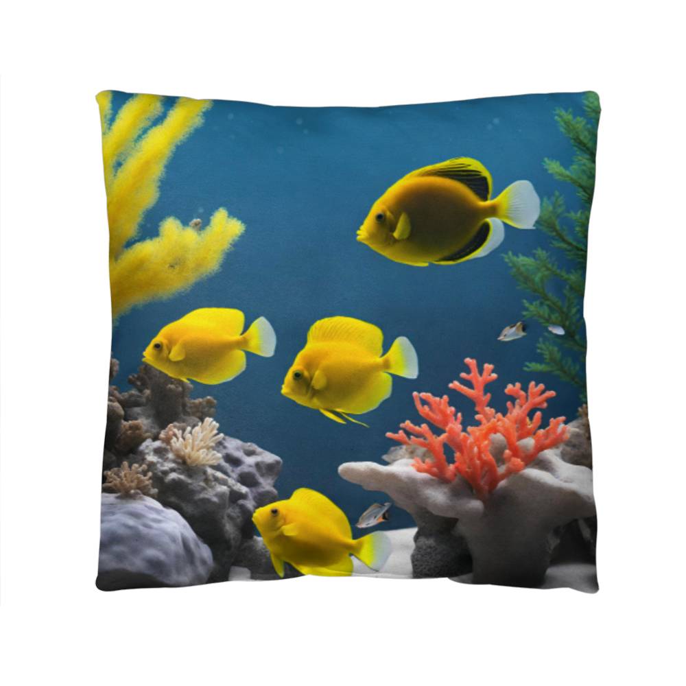 Coral Reef  2 Sided Tropical Fish Throw Pillow  in 5 Sizes-[Heartfelt Family Gift]