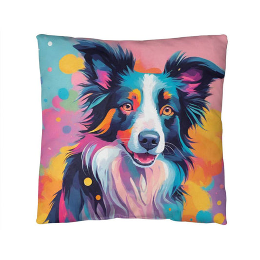 Pastel Border Collie Pillow - 5 Sizes for Dog Lovers-[Heartfelt Family Gift]