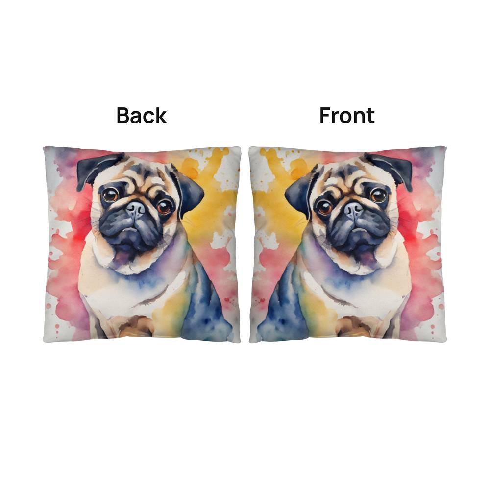 Watercolor Pug Pillow in 5 Sizes-[Heartfelt Family Gift]