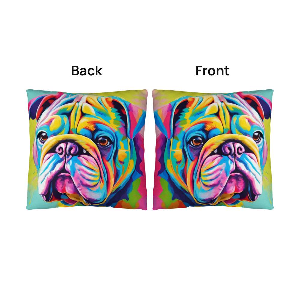 Watercolor Bulldog Throw Pillow - Available in 5 Sizes for Home Decor and Dog Lovers-[Heartfelt Family Gift]