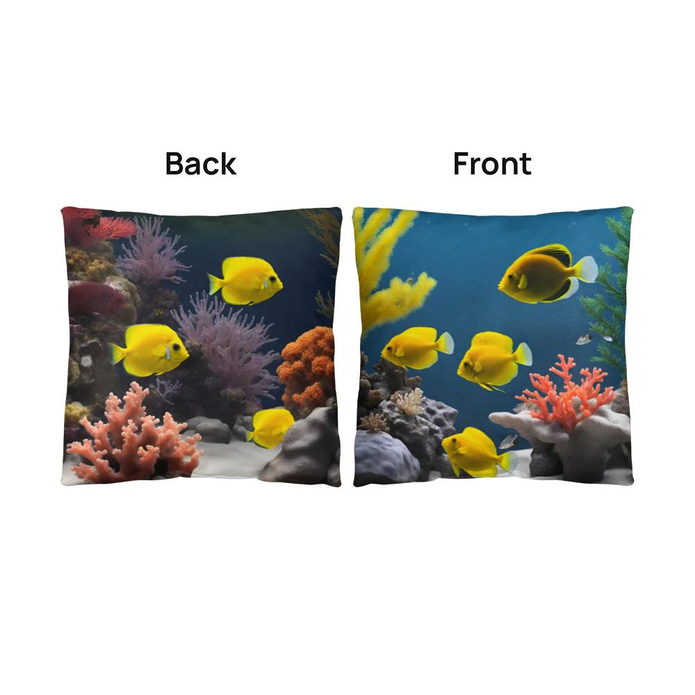 Coral Reef  2 Sided Tropical Fish Throw Pillow  in 5 Sizes-[Heartfelt Family Gift]