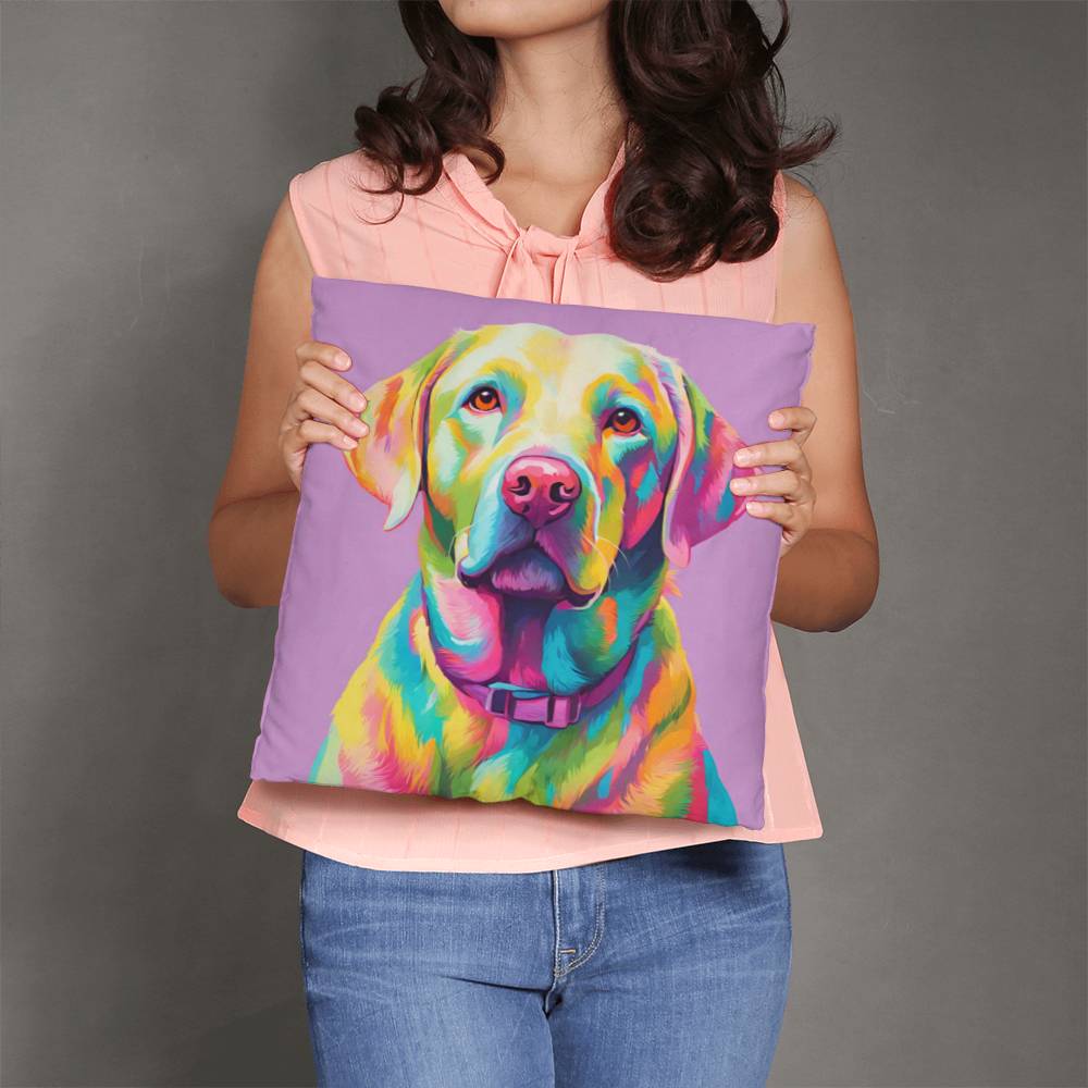 Pastel Labrador Retriever Throw Pillow - Available in 5 Sizes - Perfect for Dog Lovers-[Heartfelt Family Gift]
