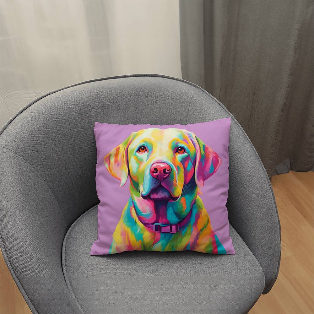 Pastel Labrador Retriever Throw Pillow - Available in 5 Sizes - Perfect for Dog Lovers-[Heartfelt Family Gift]