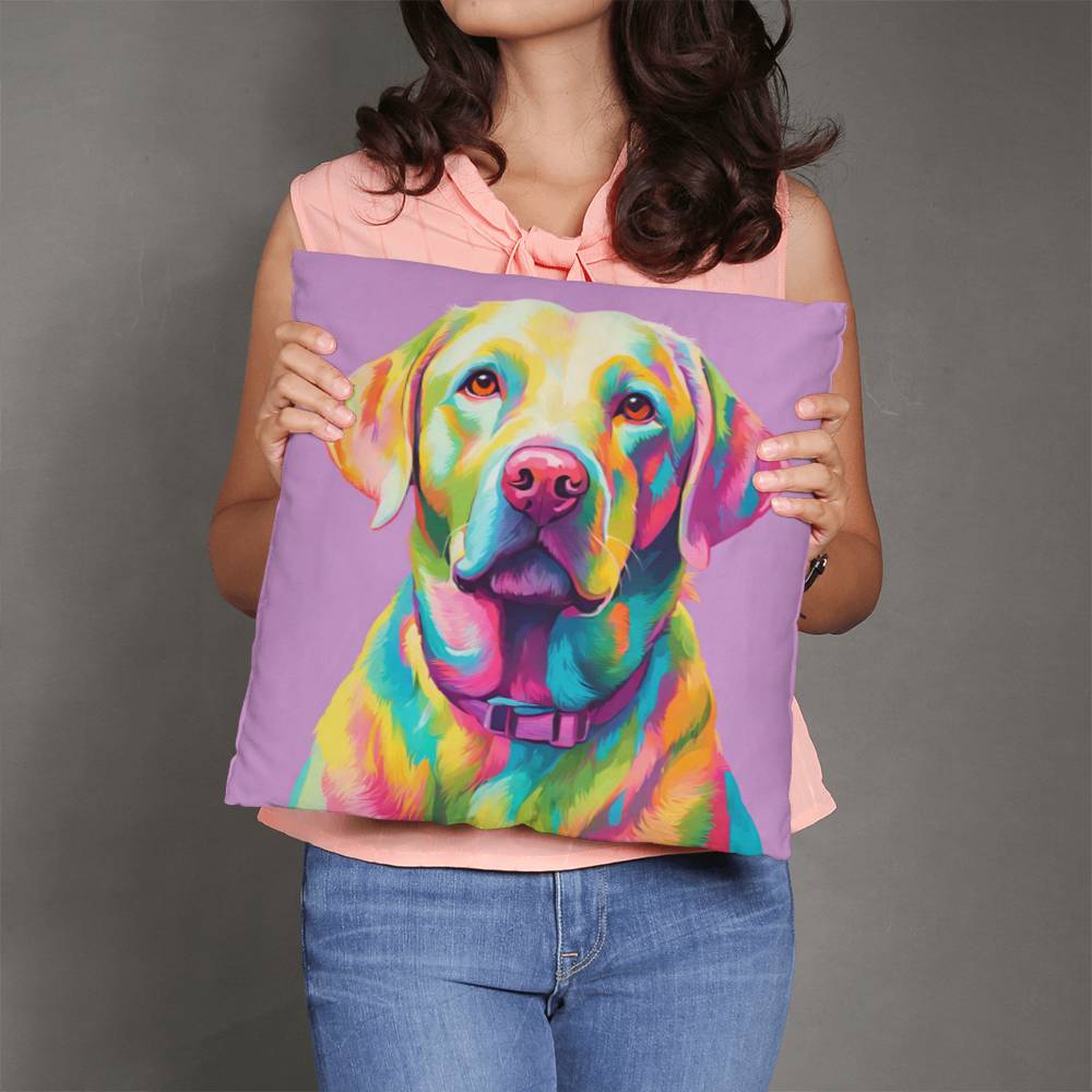 Pastel Labrador Retriever Throw Pillow - Available in 5 Sizes - Perfect for Dog Lovers-[Heartfelt Family Gift]