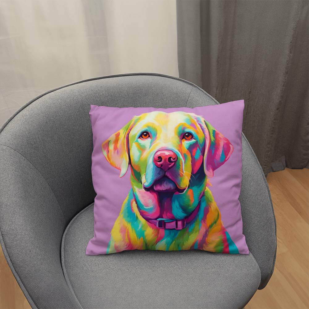 Pastel Labrador Retriever Throw Pillow - Available in 5 Sizes - Perfect for Dog Lovers-[Heartfelt Family Gift]