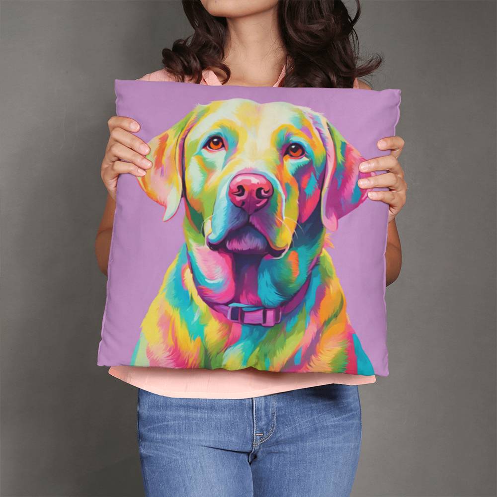 Pastel Labrador Retriever Throw Pillow - Available in 5 Sizes - Perfect for Dog Lovers-[Heartfelt Family Gift]