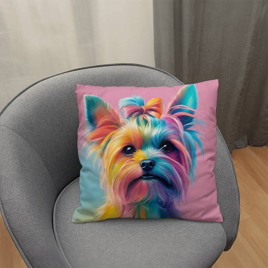 Watercolor Yorkie Throw Pillow in 5 Sizes-[Heartfelt Family Gift]