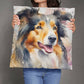 Watercolor Collie Throw Pillow - Available in 5 Sizes  Decorative Home Accent with Delicate Watercolor Design  Perfect for Dog Lovers-[Heartfelt Family Gift]