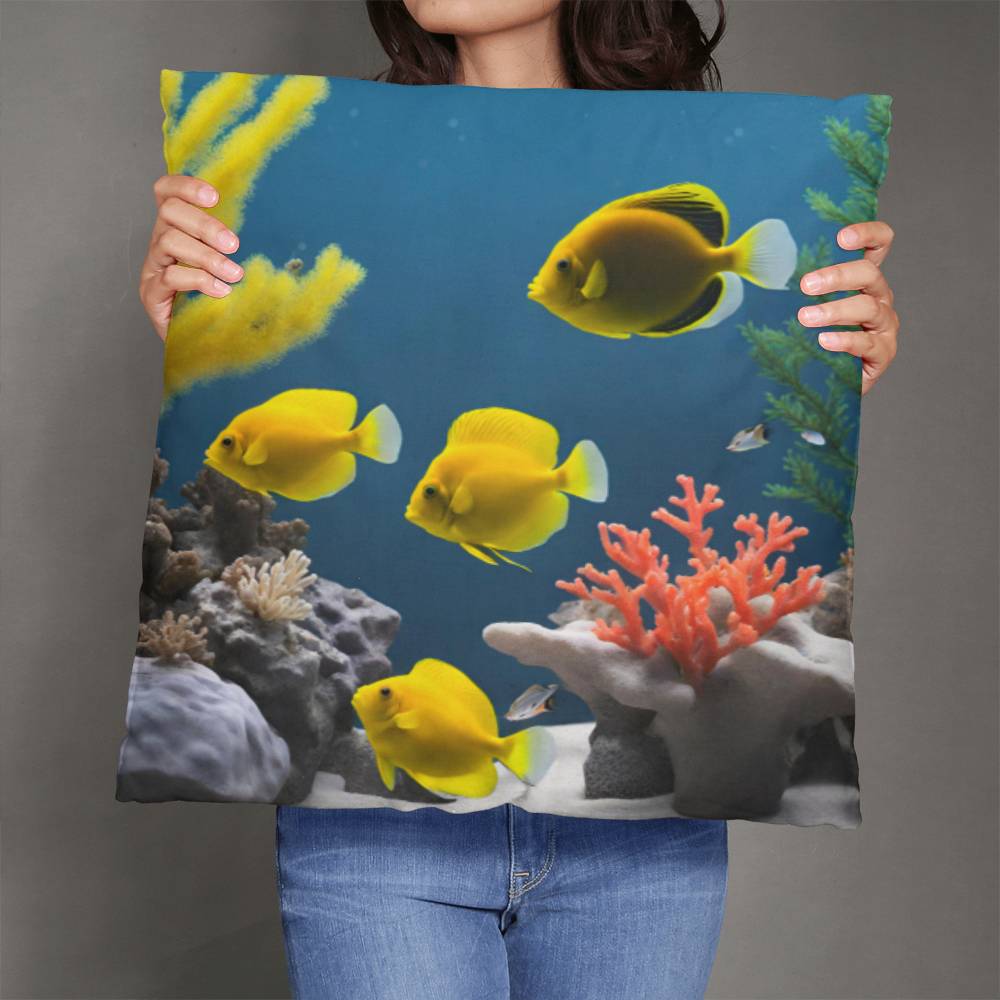 Coral Reef  2 Sided Tropical Fish Throw Pillow  in 5 Sizes-[Heartfelt Family Gift]